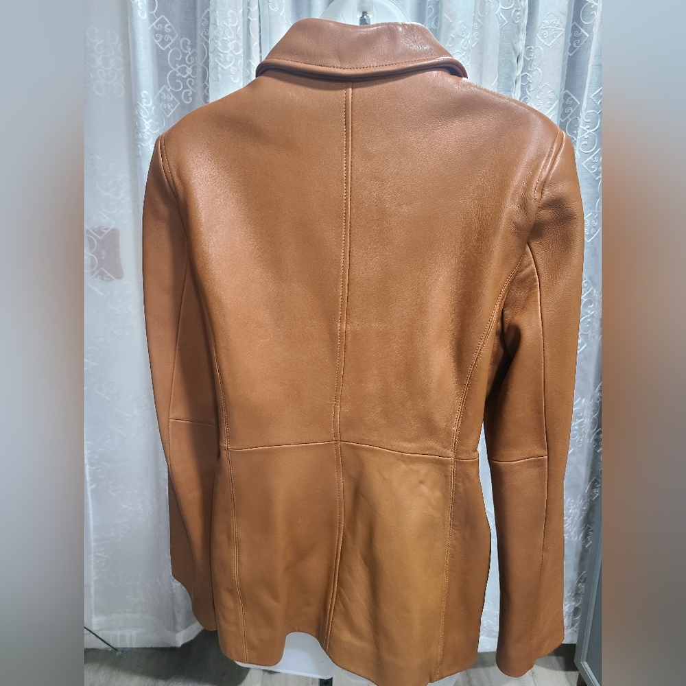 💢 Buy One Get One Of Equal Or Lesser Price - Classic Tan Leather Jacket - Picture 3 of 9